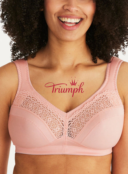Triumph - [4 τεμάχια] Σουτιέν push-up με δαντέλα, αναπνεύσιμο και αντικραδασμικό σχέδιο