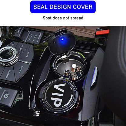 Σταχτοδοχείο αυτοκινήτου με LED από ανοξείδωτο ατσάλι Woyuosn χωρίς καπνό